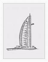Dubai Burj Minimalista Croquis Monuments Pasta sketch template