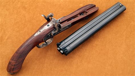 howdah  gauge double barrel flintlock pistol   deep history tactical life gun