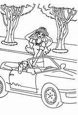 Barbie Car Coloring Pages Dog Her Sports Para Da Shows Little Auto sketch template
