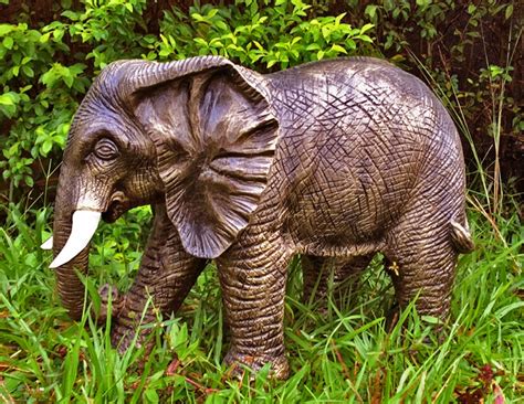 african elephant cm bronze marble resin garden ornament