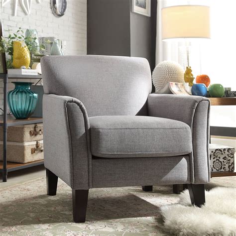 weston home tribeca living room upholstered accent club chair grey