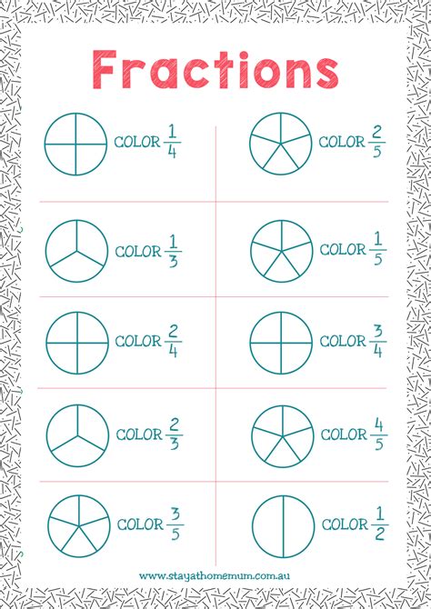 Fractions Free Printable Stay At Home Mum