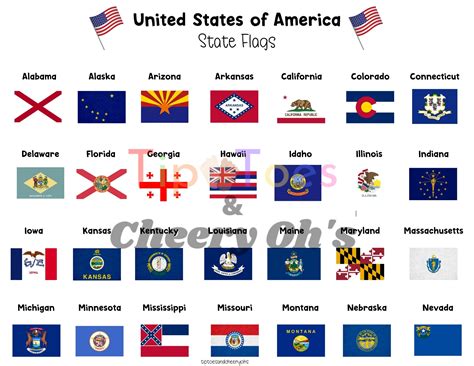 United States Of America State Flags 50 States U S State Etsy