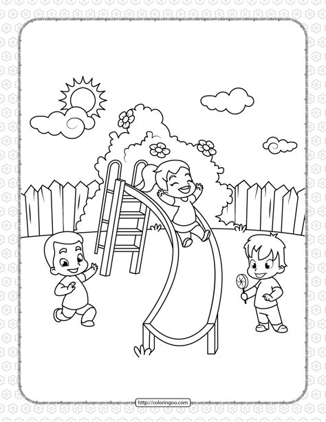 printable children   park coloring page kindergarten coloring