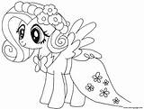 Pony Coloring Little Fluttershy Pages Cute Printable Color sketch template