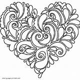 Coloring Heart Pages Printable Valentine Theme St Hearts Templates Holiday sketch template