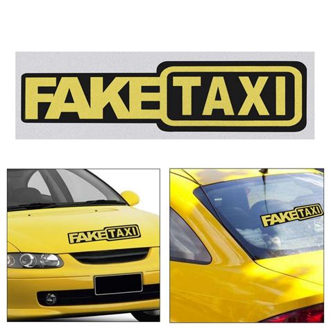 20 5cm Funny Car Stickers And Decals Reflective Fake Taxi Car Sticker