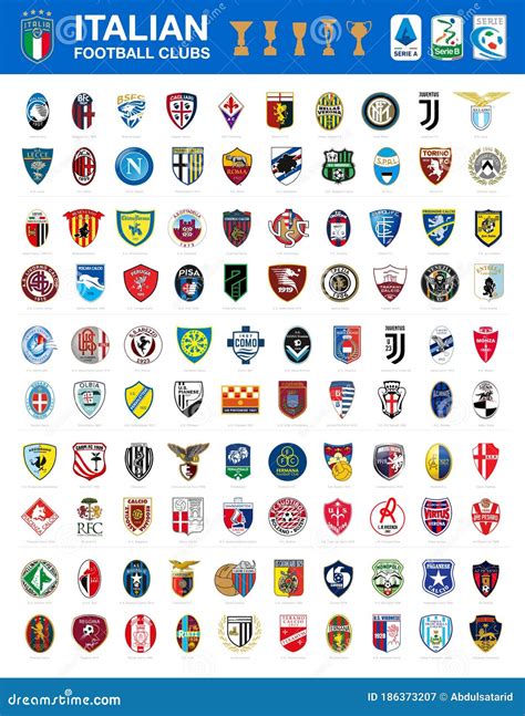 logos italiens de clubs de football photographie editorial