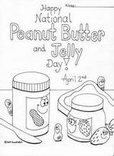 Peanut Butter Jelly Coloring Pages National Pb Open Template sketch template