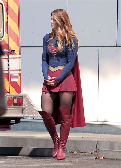 Melissa Benoist Supergirl Set Photos In Los Angeles July