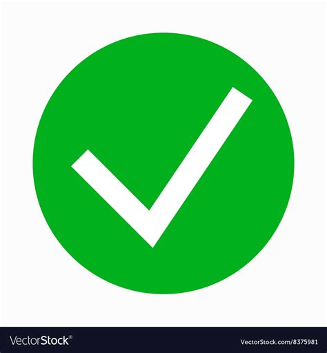 green tick check mark icon simple style royalty  vector