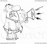 Megaphone Outlined Yelling Angry Boss Illustration Through Royalty Clipart Rf Toon Hit sketch template