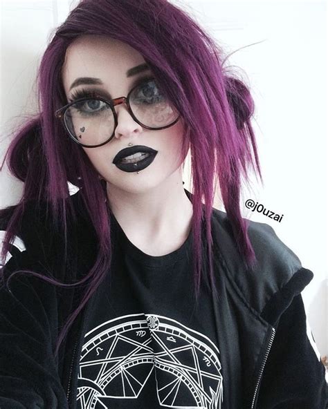 purple hairs grunge goth in 2019 hair styles emo hair dyed hair