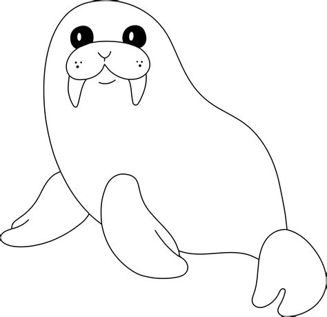 walrus kids coloring page great  beginner coloring book