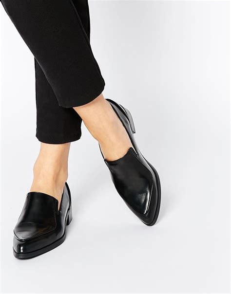 asos miles pointed flat shoes  black lyst