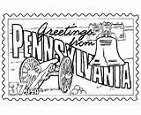Coloring Pennsylvania Pages State Stamp States Usa Printables Penn Pa William Printable Flag Kids Sheets Football Print Drawings Adult Flower sketch template