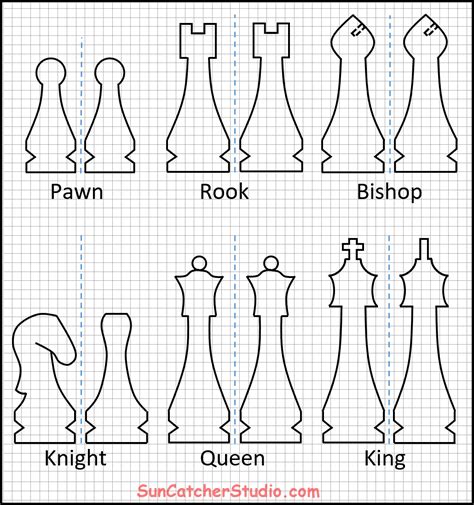 chess pieces    chess pieces patterns diy projects