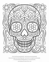Coloring Skull Printable Pages Sugar Popular sketch template