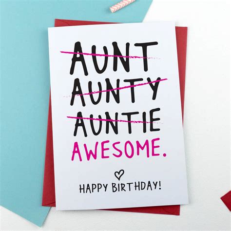 Personalised Funny Auntie Birthday Card By A Is For Alphabet