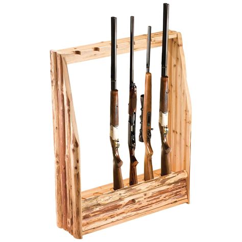 rush creek™ log 6 gun rack with storage 143364 gun cabinets