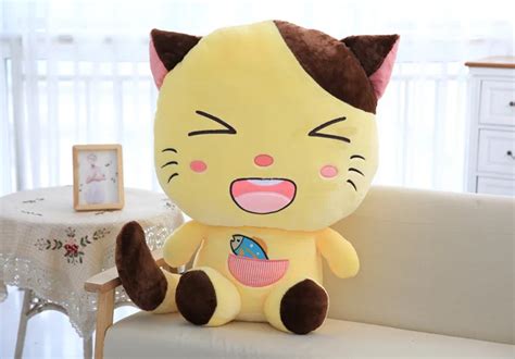 stuffed toy large cm cute cartoon cat plush toy yellow cat soft doll