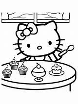 Kitty Hello Coloring Kids Pages Color Print Details Characters Few sketch template