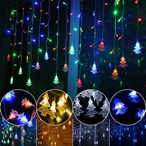 novelty led acvv eu icicle christmastree party string lamps