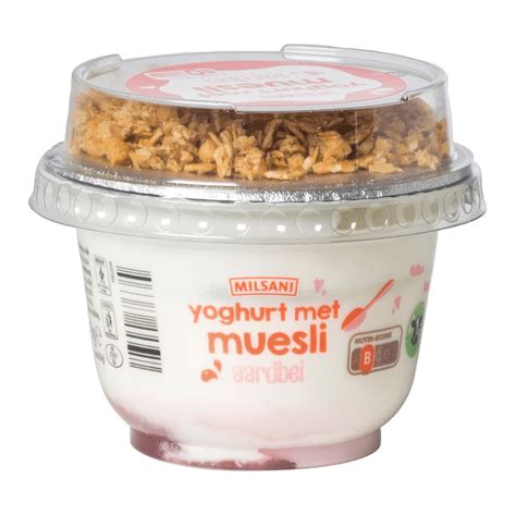 milsani yoghurt muesli beker voordelig bij aldi