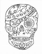 Coloring Skull Sugar Pages Pirate Print Skulls Template Kids Simple Halloween Dead Maple Printable Mandala Syrup Adult Drawing Outline Easy sketch template