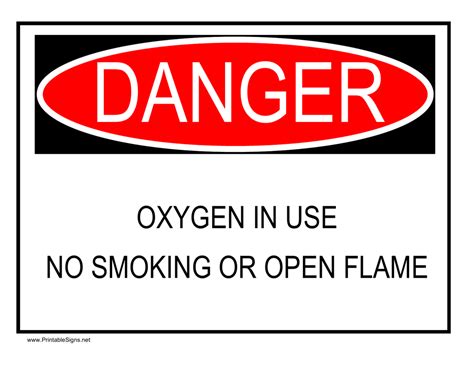 oxygen   danger sign template  printable