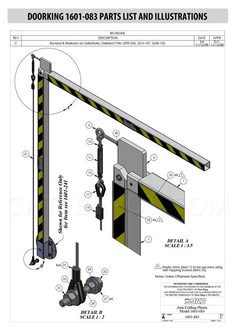 doorking   barrier arm plastic folding
