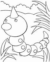 Coloring Pokemon Weedle Cartoon Pages Sheet Clipart Collection Library Popular sketch template