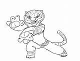 Kung Panda Tigress Coloring Fu Pages Getcolorings sketch template