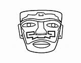 Aztec Ancestral Mask Coloring Dibujo Aztecs Coloringcrew Pages Xochitl Flower Days sketch template