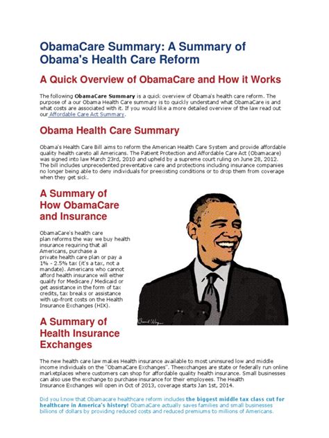 obamacare summary patient protection and affordable care