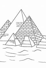 Egito Giza Pyramids Piramides Coloringsky Sketchite sketch template