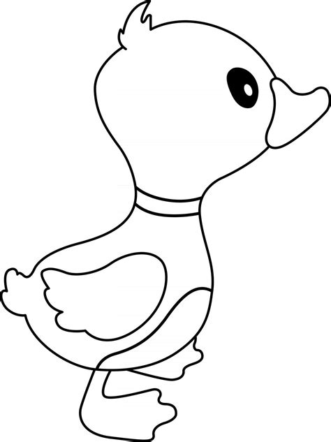duck kids coloring page great  beginner coloring book  vector