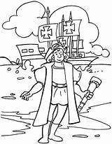 Columbus Coloring Pages Christopher Arrival Explorer Educate Kids sketch template