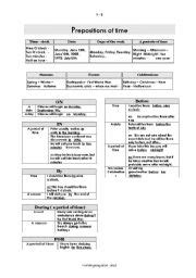 english teaching worksheets prepositions  time