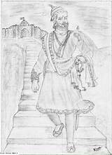 Shivaji Maharaj Colour sketch template