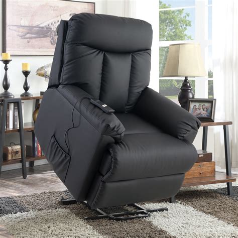 merax power lift chair electric recliner pu leather lift recliner chair heavy duty steel