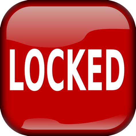 red locked square button clip art  clkercom vector clip art  royalty  public