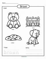 Preschool Activities Colors Brown Color Worksheets Kindergarten Printable Trace Learning Kidsparkz Write sketch template