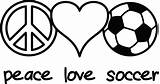 Soccer Coloring Peace Pages Printable Sports Print Wall Girls Cool Girl Field Vinyl Decal Sticker Decor 22x6 Coloringpage Creative Library sketch template