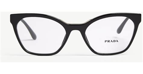 prada womens black pr09uv cat eye frame glasses lyst