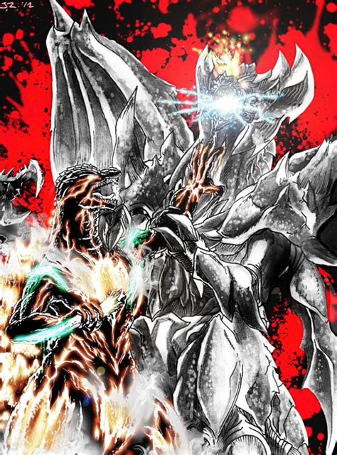 Godzilla Vs Destroyah Art Trade With Effects By Jetzero