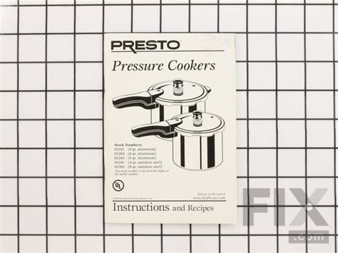 oem presto pressure cooker instruction manual  ships today fixcom