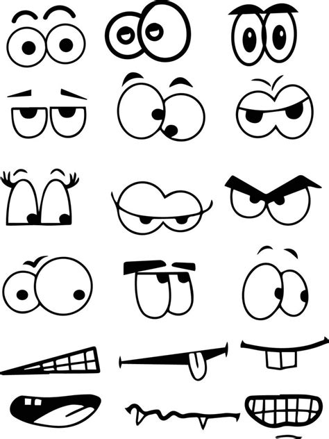 create  face cartoon eye mouth coloring page wecoloringpagecom