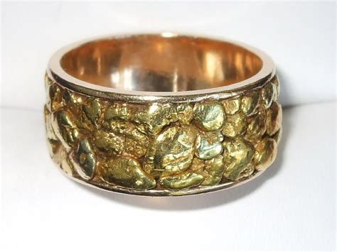 gold   placer gold nuggets ring gold nugget ring gold