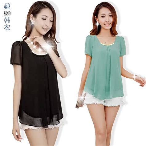 spring  high quality  size clothing loose solid color fresh top